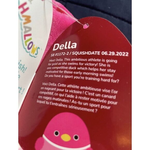 NWT Squishmallow DELLA Pink Mallard Duck 8" 2023 Valentines Hearts D Initial - Picture 4 of 4